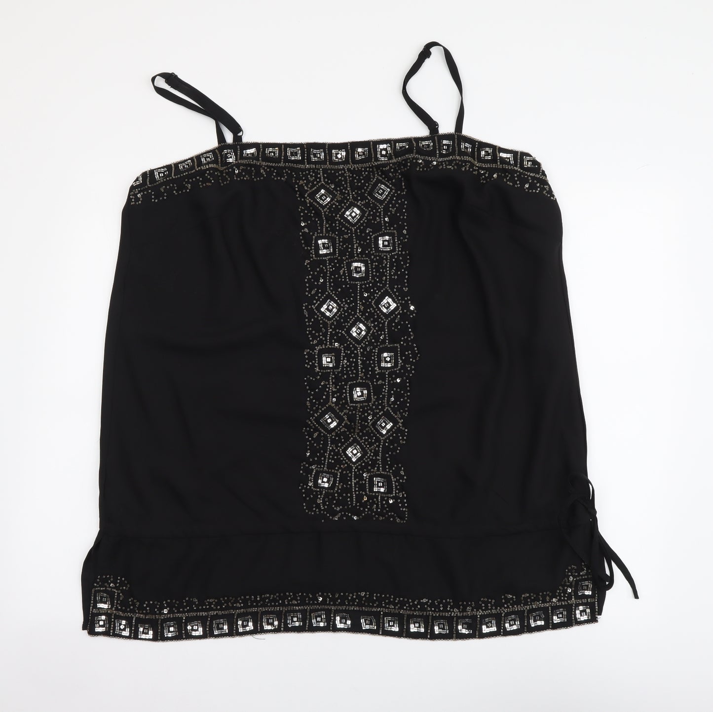 Simply Be Womens Black Polyester Basic Tank Size 22 Square Neck