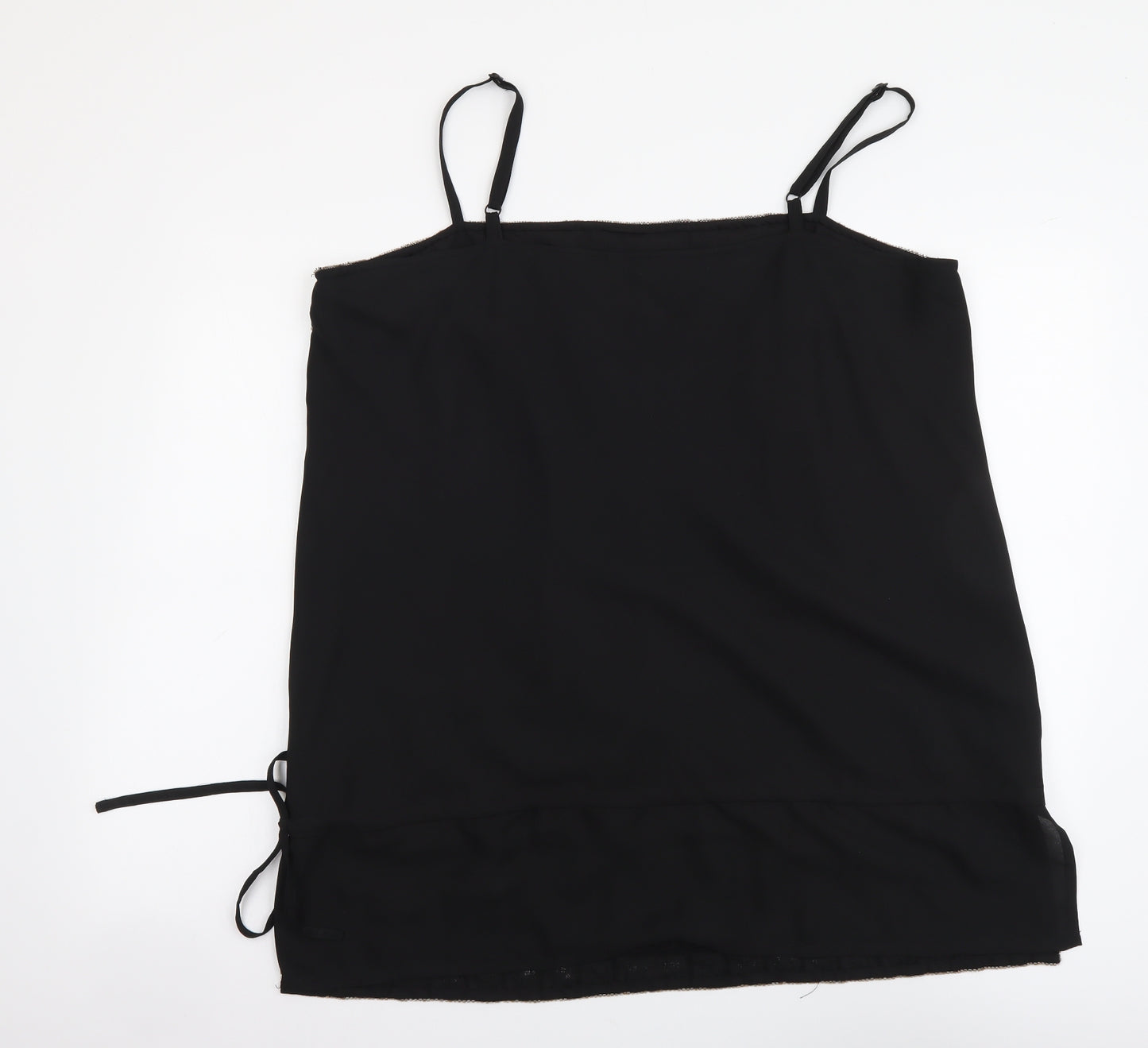 Simply Be Womens Black Polyester Basic Tank Size 22 Square Neck