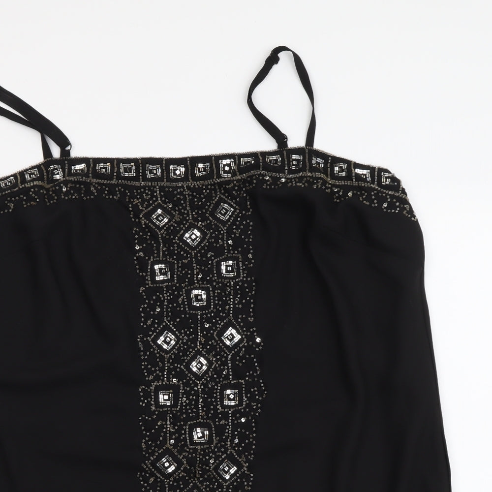 Simply Be Womens Black Polyester Basic Tank Size 22 Square Neck