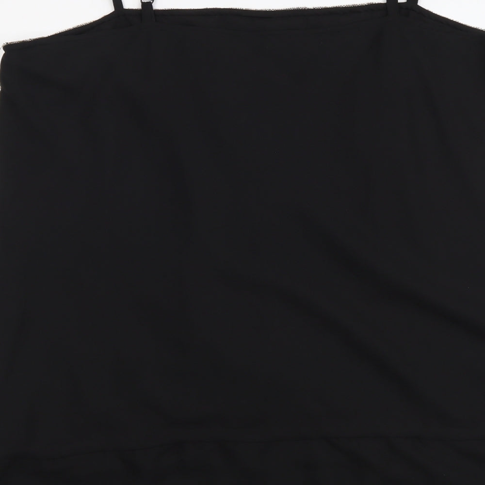 Simply Be Womens Black Polyester Basic Tank Size 22 Square Neck