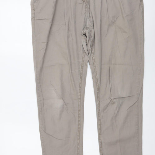 George Womens Beige Cotton Trousers Size 12 L28 in Regular Button