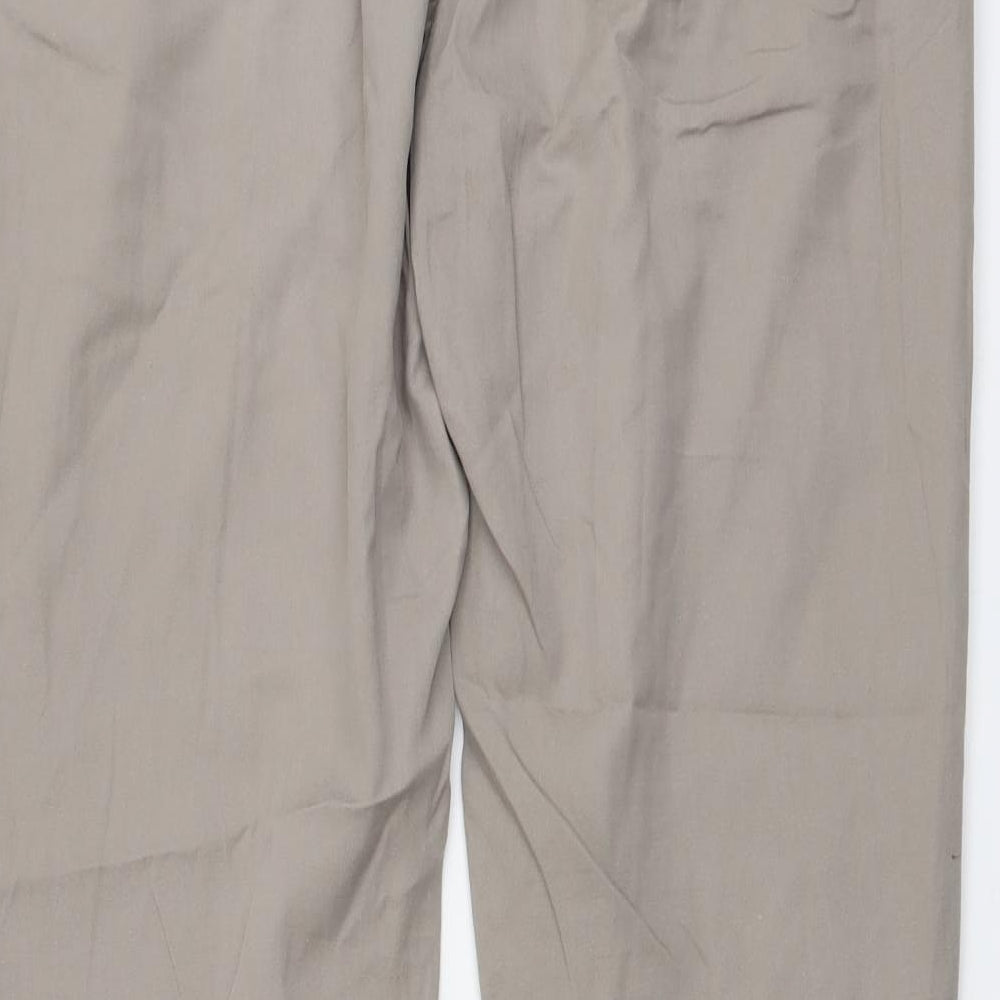 George Womens Beige Cotton Trousers Size 12 L28 in Regular Button