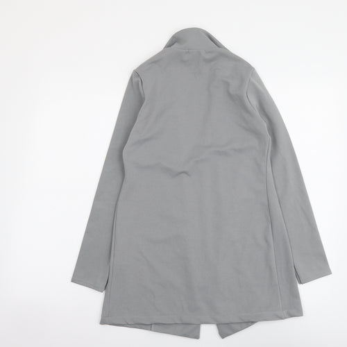 PRETTYLITTLETHING Womens Grey Jacket Size 10 Hook & Eye