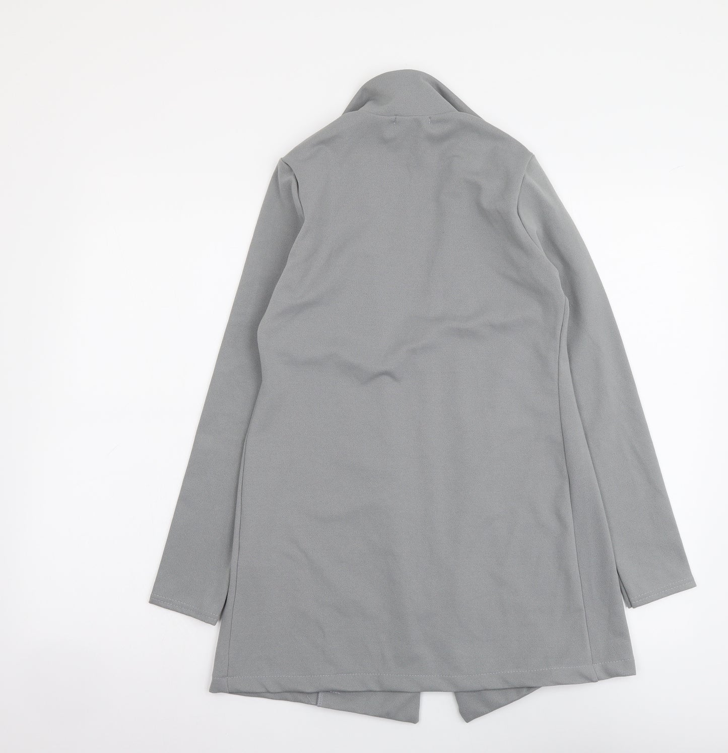 PRETTYLITTLETHING Womens Grey Jacket Size 10 Hook & Eye