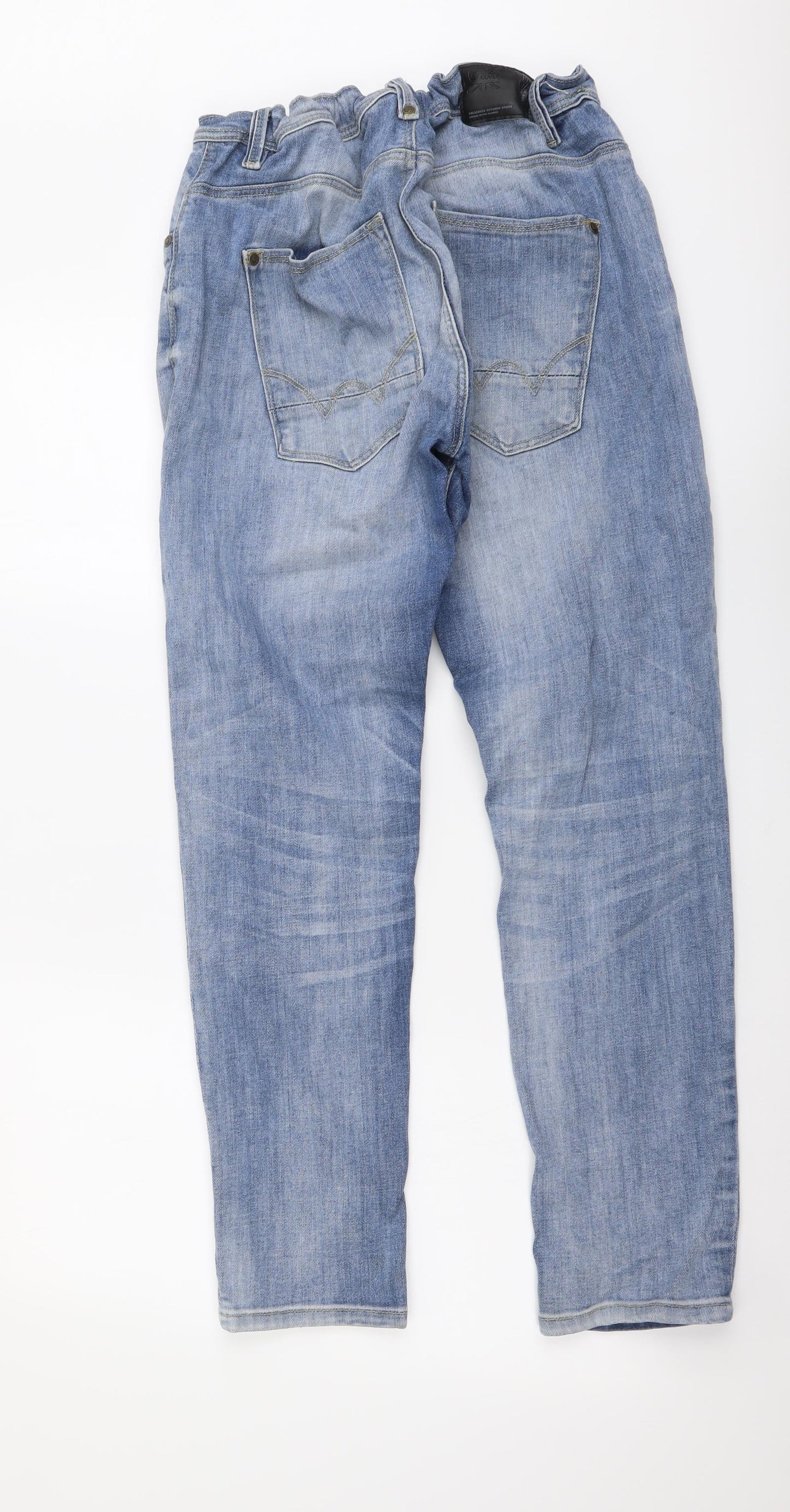 Duck and Cover Mens Blue Cotton Straight Jeans Size S L29 in Regular Button