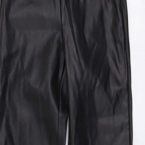 ASOS Womens Black Polyurethane Trousers Size 22 in L27 in Regular Zip