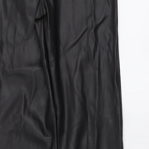 ASOS Womens Black Polyurethane Trousers Size 22 in L27 in Regular Zip