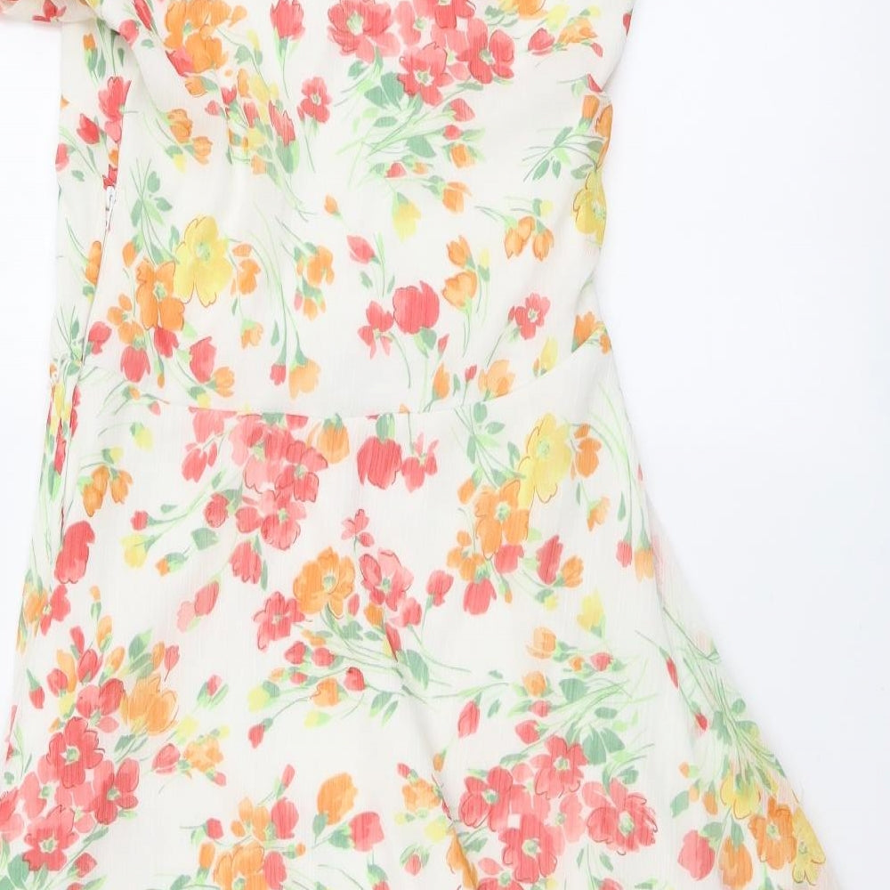 George Womens Multicoloured Floral Polyester A-Line Size 8 Round Neck Pullover