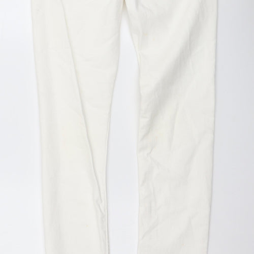 Topshop Womens Ivory Cotton Mom Jeans Size 26 in L30 in Regular Button