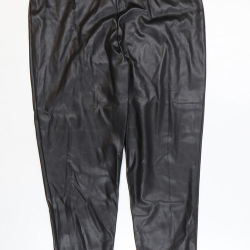 Missguided Womens Black Polyester Trousers Size 14 L27 in Regular