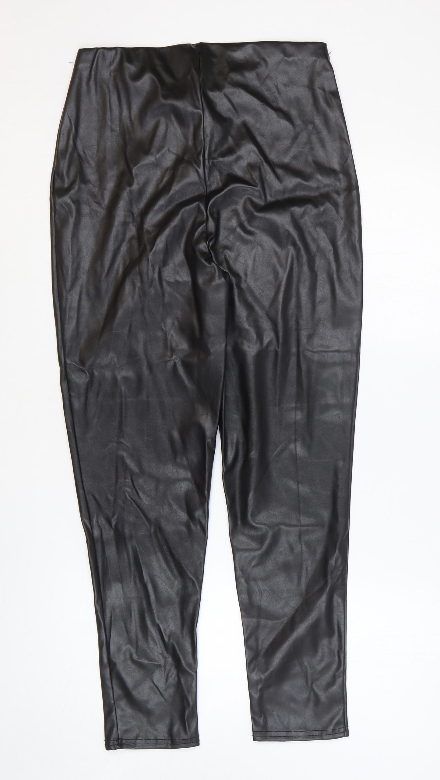 Missguided Womens Black Polyester Trousers Size 14 L27 in Regular