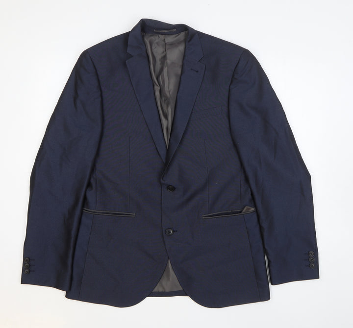 NEXT Mens Blue Polyester Jacket Suit Jacket Size 40