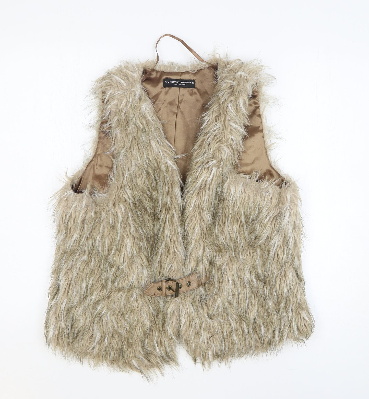 Dorothy Perkins Womens Beige Gilet Jacket Size L Buckle