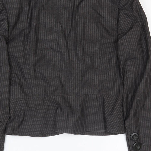 Therapy Womens Black Striped Polyester Jacket Blazer Size 14
