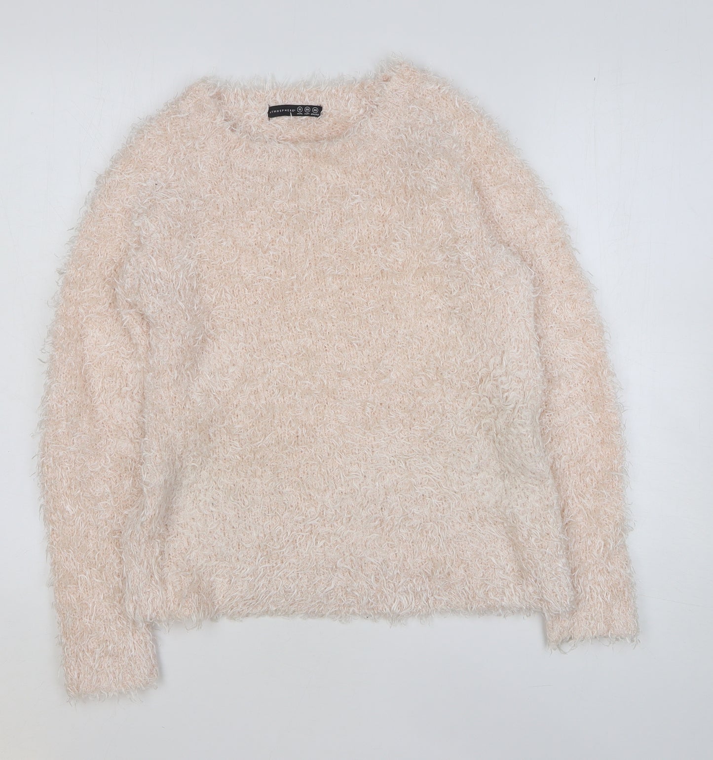 Atmosphere Womens Pink Round Neck Polyester Pullover Jumper Size 10