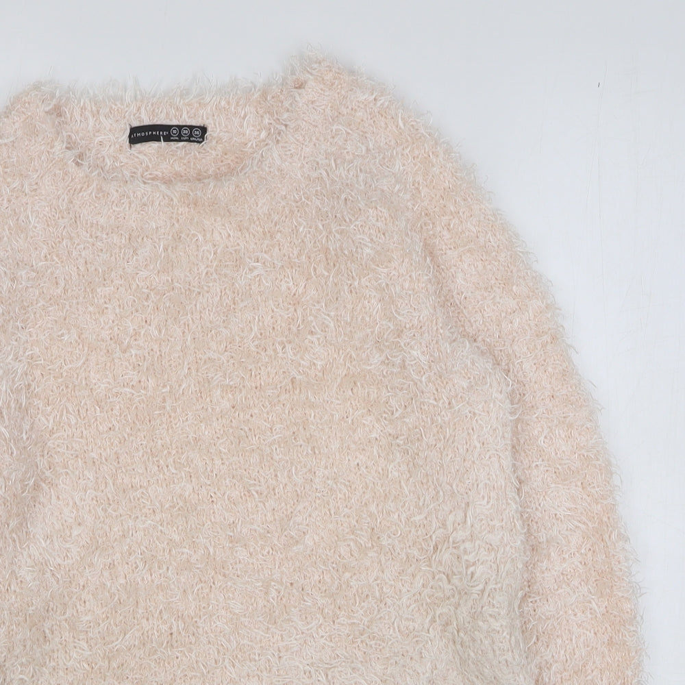 Atmosphere Womens Pink Round Neck Polyester Pullover Jumper Size 10