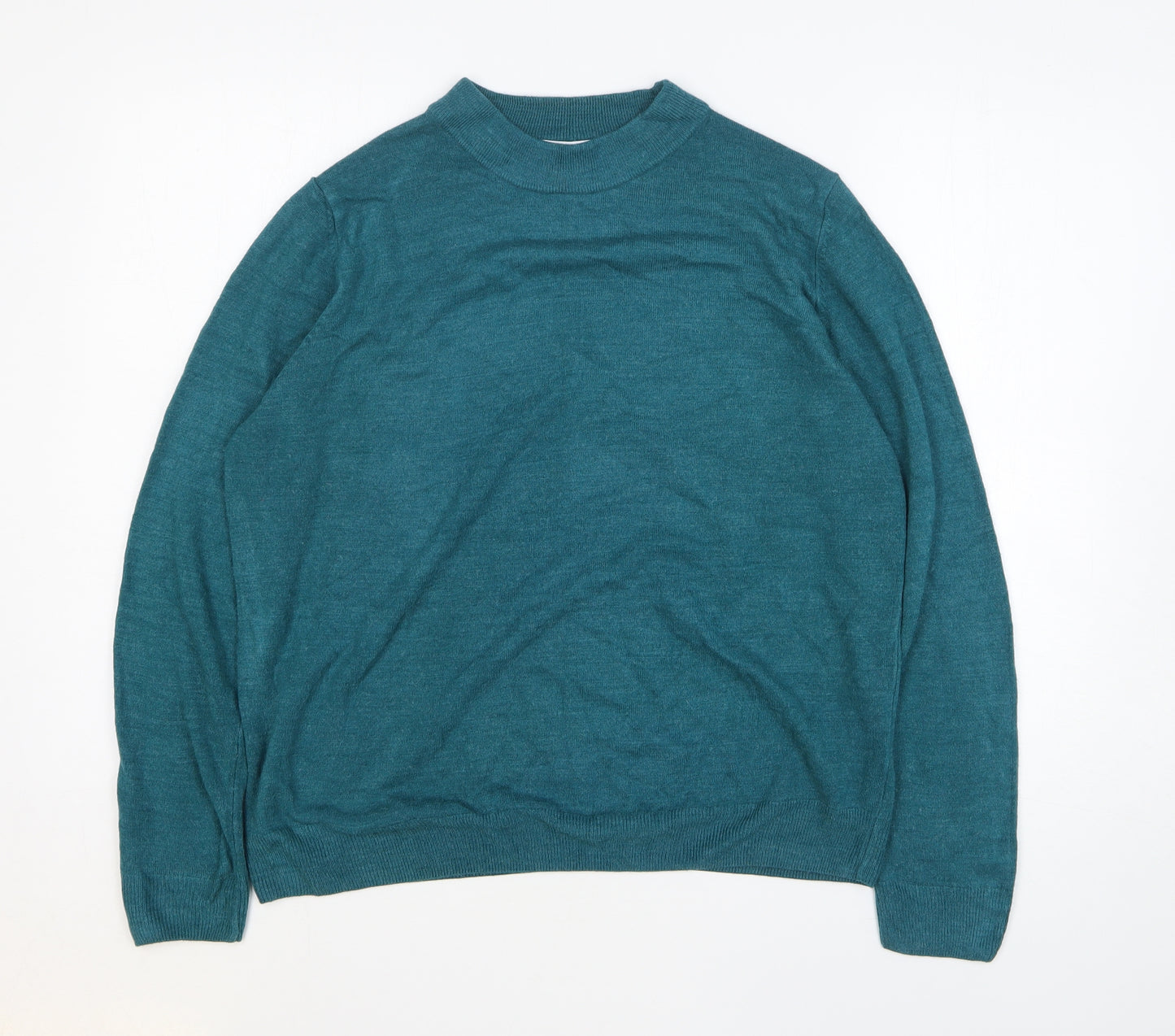 Marks and Spencer Womens Green Crew Neck Acrylic Pullover Jumper Size 20