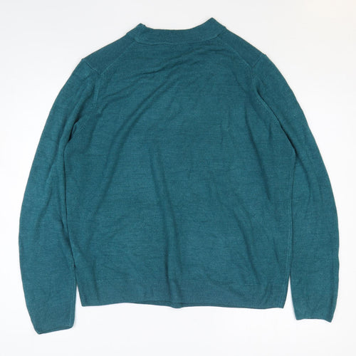Marks and Spencer Womens Green Crew Neck Acrylic Pullover Jumper Size 20