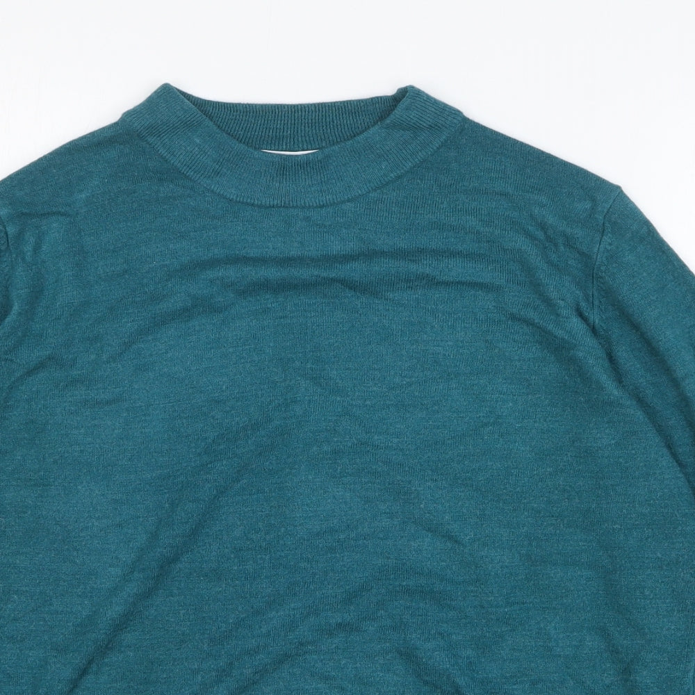Marks and Spencer Womens Green Crew Neck Acrylic Pullover Jumper Size 20