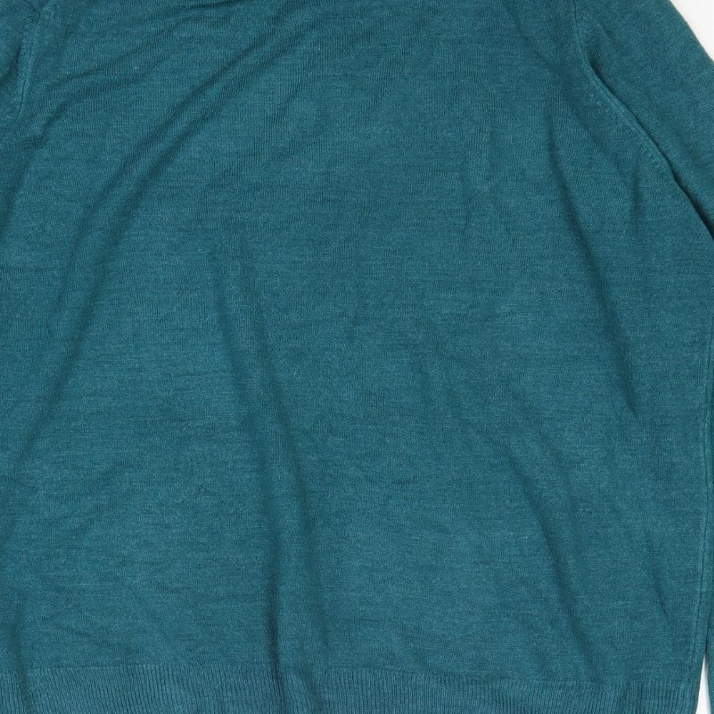 Marks and Spencer Womens Green Crew Neck Acrylic Pullover Jumper Size 20
