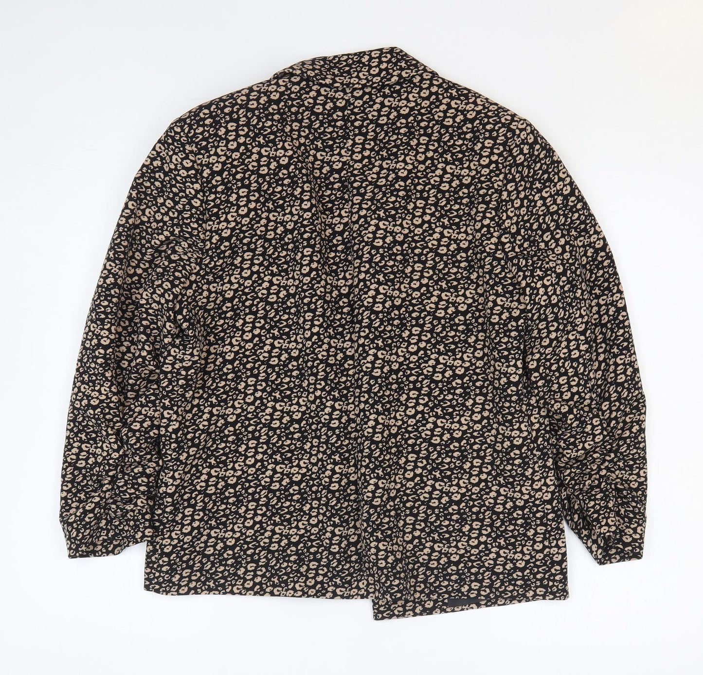 TU Womens Brown Animal Print Jacket Blazer Size 10