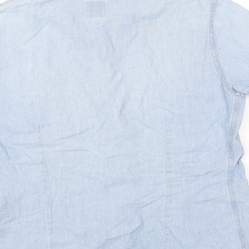 Bensimon Womens Blue Cotton Basic Blouse Size M Collared