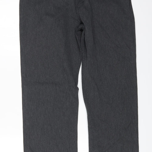 Marks and Spencer Mens Grey Cotton Straight Jeans Size 34 in L31 in Regular Zip