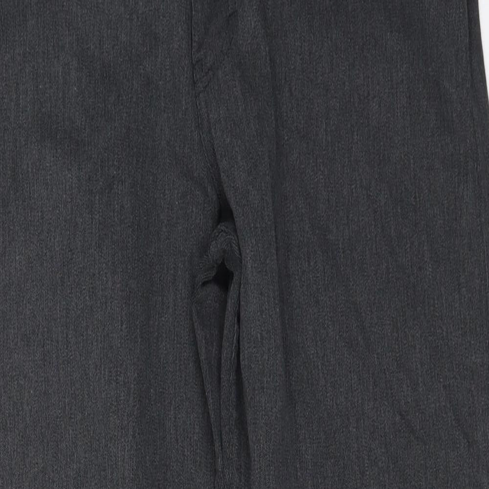 Marks and Spencer Mens Grey Cotton Straight Jeans Size 34 in L31 in Regular Zip