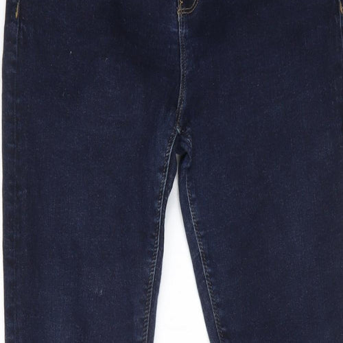 Warehouse Womens Blue Cotton Skinny Jeans Size 16 L28 in Regular Zip