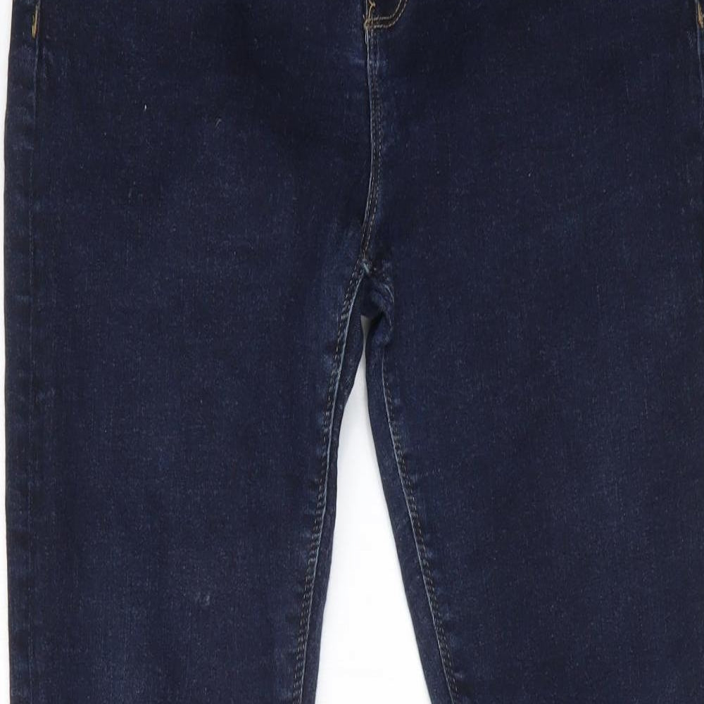 Warehouse Womens Blue Cotton Skinny Jeans Size 16 L28 in Regular Zip
