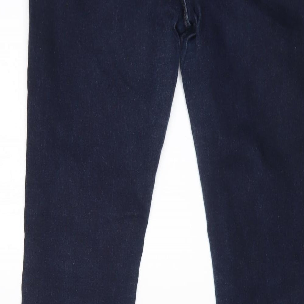 Warehouse Womens Blue Cotton Skinny Jeans Size 16 L28 in Regular Zip