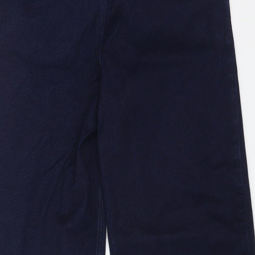 Fat Face Womens Blue Cotton Straight Jeans Size 8 L22 in Regular Zip