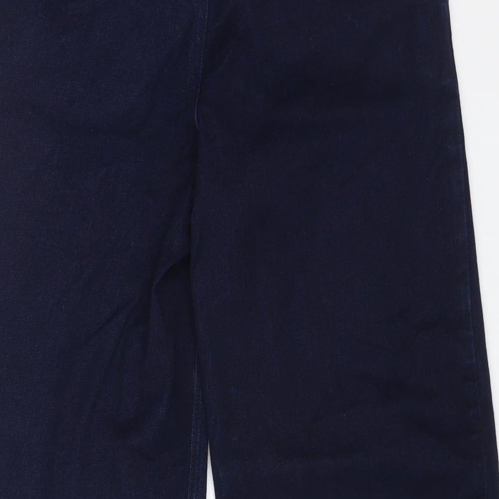 Fat Face Womens Blue Cotton Straight Jeans Size 8 L22 in Regular Zip