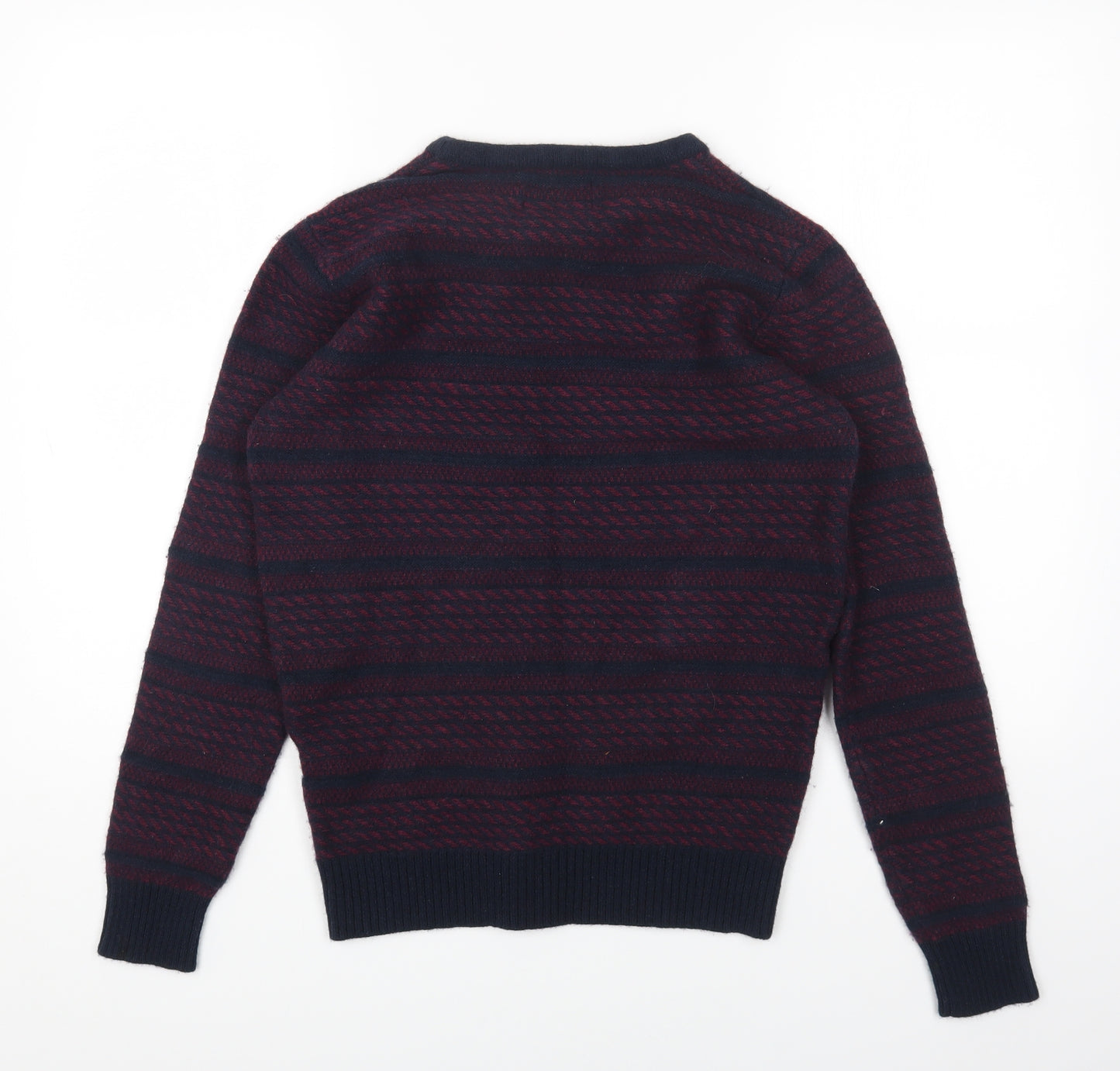 JACK & JONES Mens Red Round Neck Wool Pullover Jumper Size M