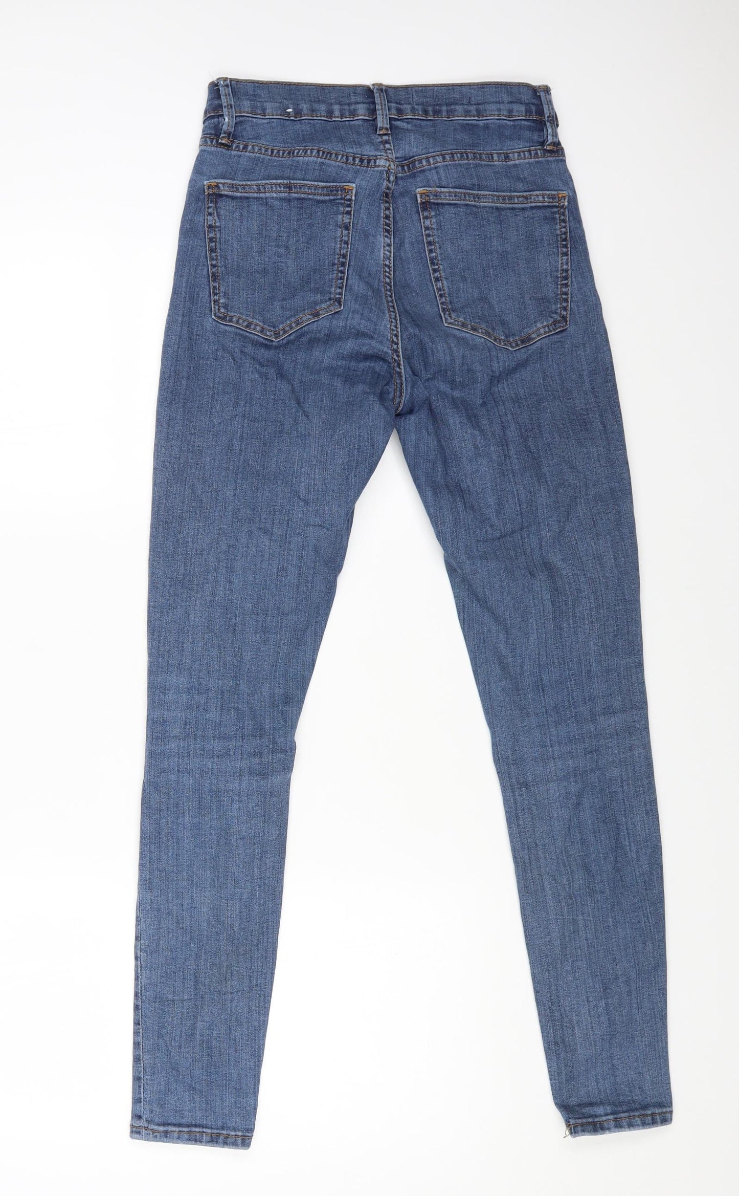 MNG Womens Blue Cotton Skinny Jeans Size 8 L27 in Regular Zip