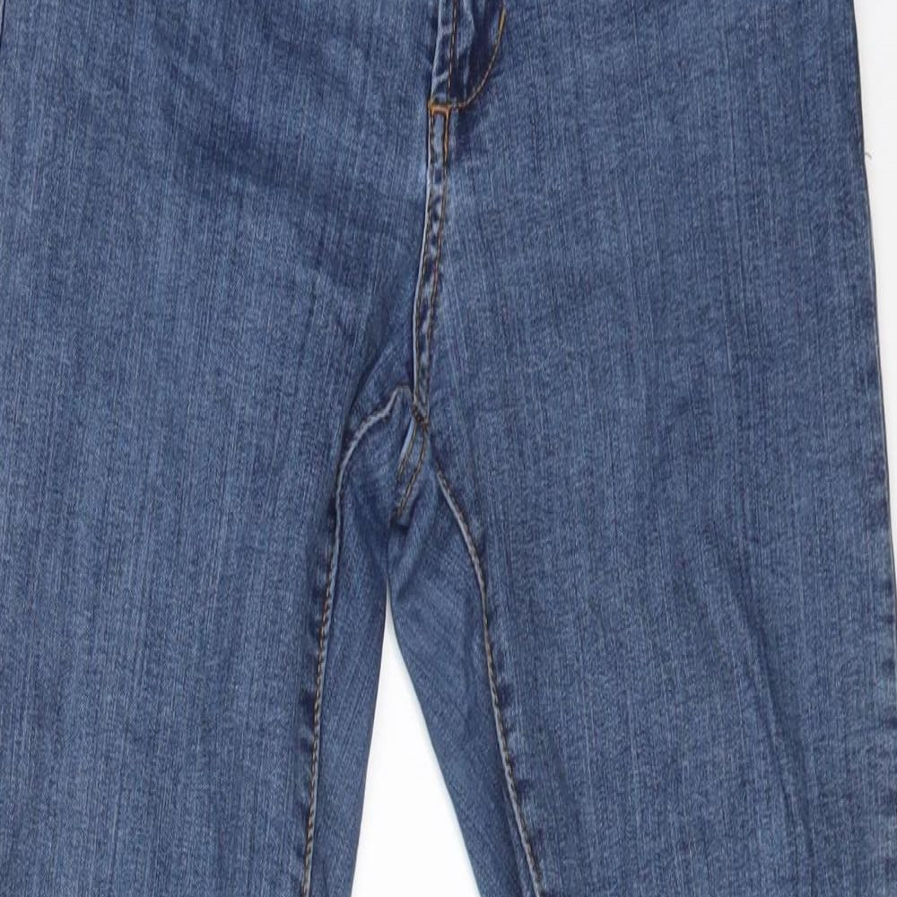 MNG Womens Blue Cotton Skinny Jeans Size 8 L27 in Regular Zip