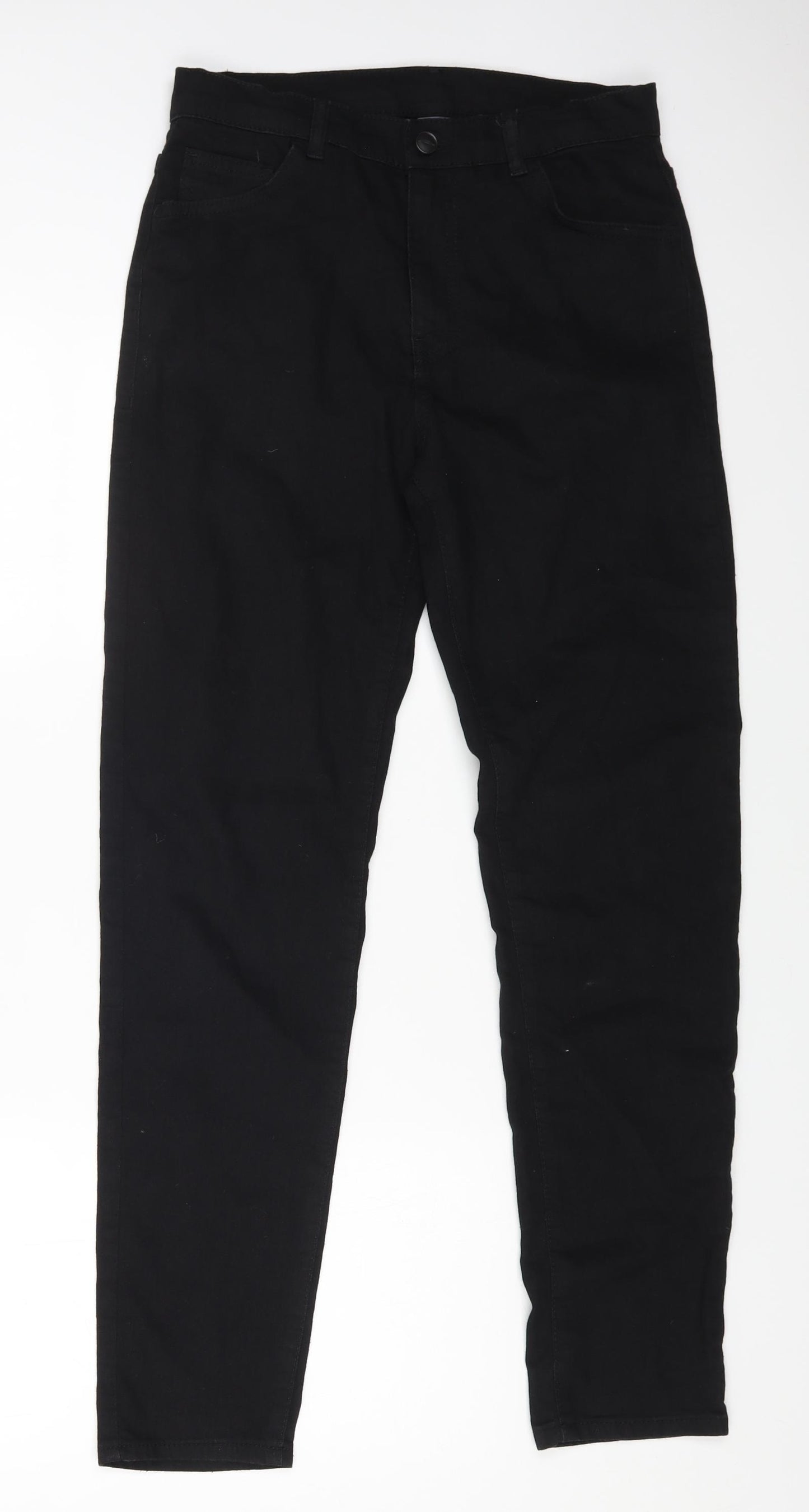 LC Waikiki Girls Black Cotton Straight Jeans Size 13-14 Years L28 in Regular Zip