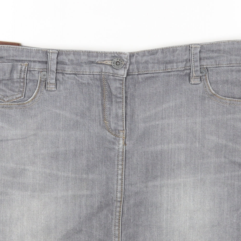 climb high Womens Grey Cotton Straight & Pencil Skirt Size 12 Zip