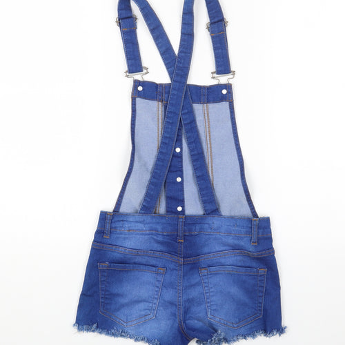 PARISIAN SIGNATURE Womens Blue Cotton Dungaree One-Piece Size 6 Button