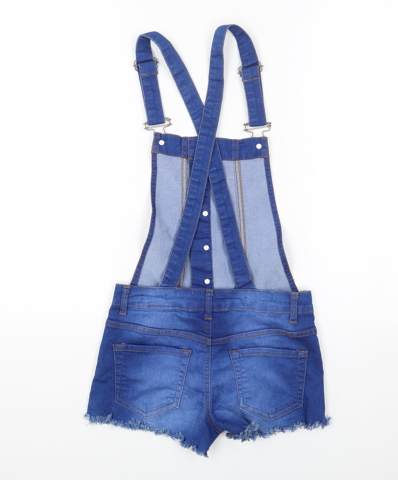 PARISIAN SIGNATURE Womens Blue Cotton Dungaree One-Piece Size 6 Button