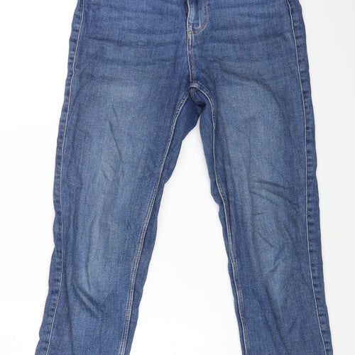 Pieces Womens Blue Cotton Skinny Jeans Size M L25 in Regular Zip