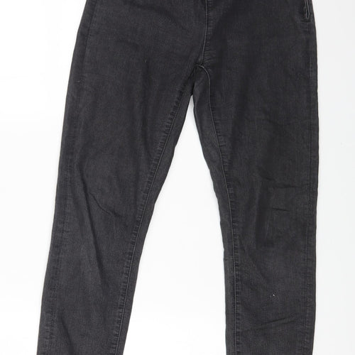 Marks and Spencer Womens Black Cotton Skinny Jeans Size 8 L25 in Regular Zip