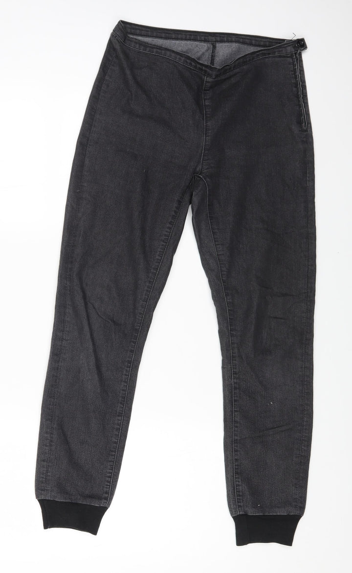 Marks and Spencer Womens Black Cotton Skinny Jeans Size 8 L25 in Regular Zip