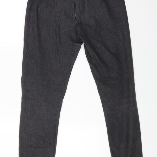 Marks and Spencer Womens Black Cotton Skinny Jeans Size 8 L25 in Regular Zip
