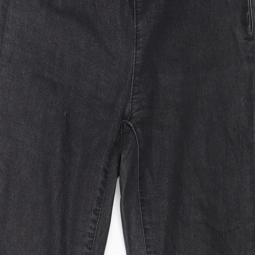 Marks and Spencer Womens Black Cotton Skinny Jeans Size 8 L25 in Regular Zip