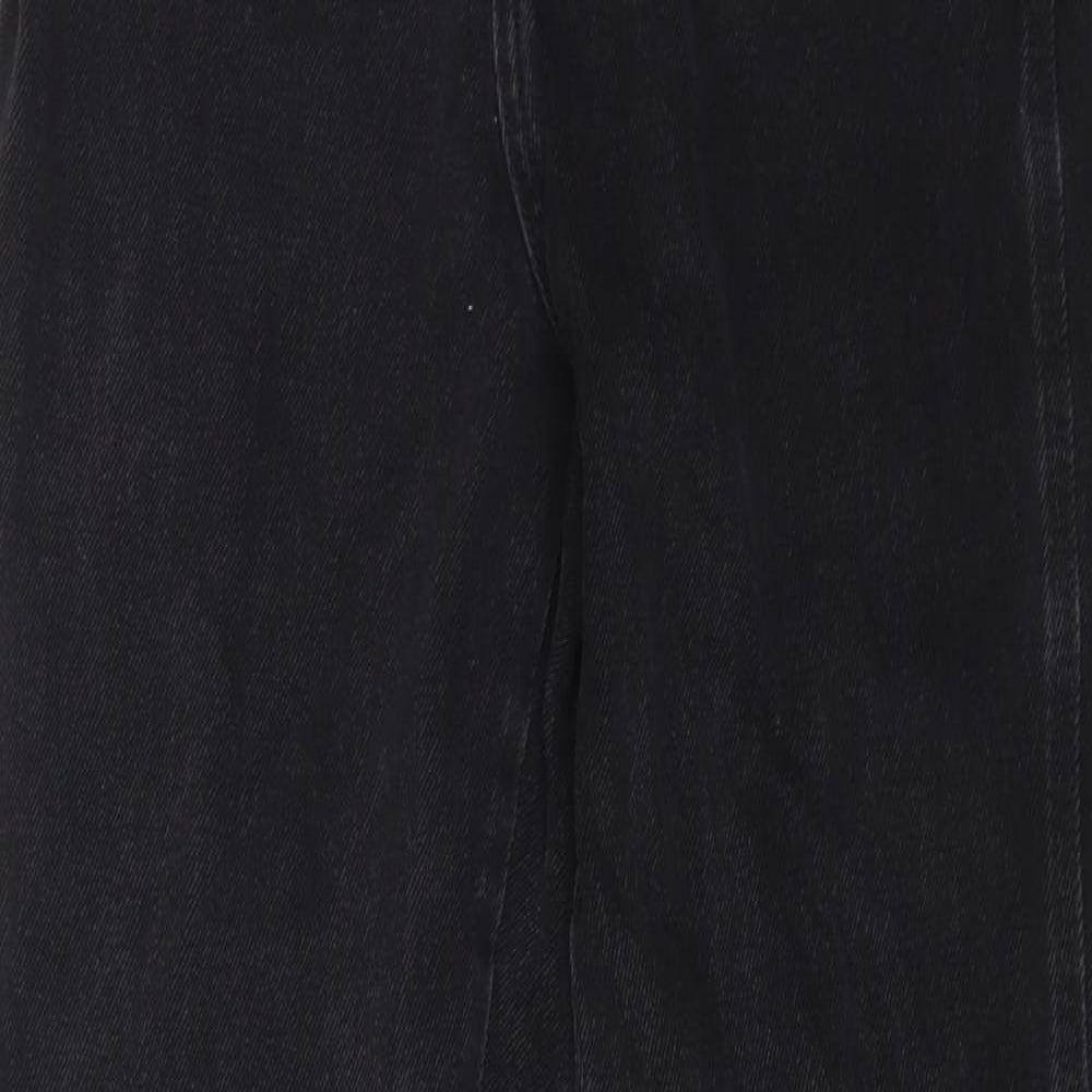 Primark Womens Black Cotton Straight Jeans Size 10 L28 in Regular Zip