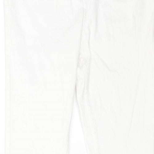 NEXT Womens White Cotton Straight Jeans Size 10 L30 in Regular Zip