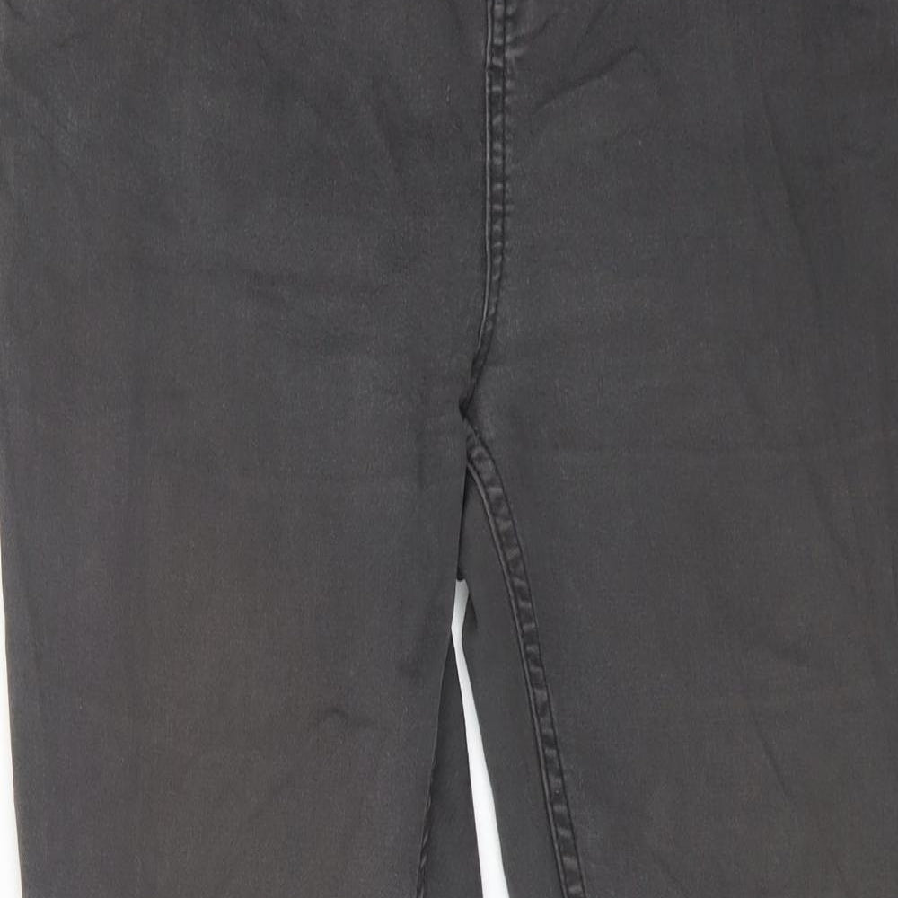 Mint Velvet Womens Grey Cotton Straight Jeans Size 16 L27 in Regular Zip