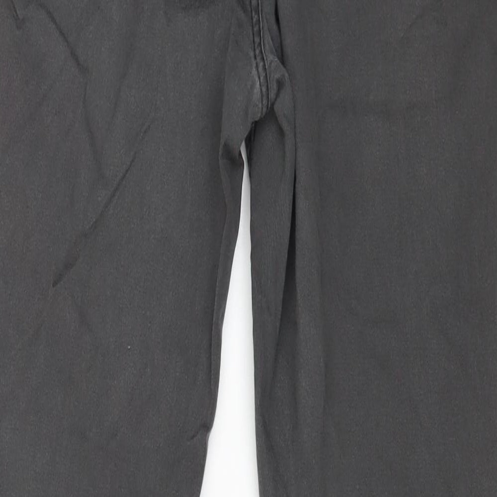 Mint Velvet Womens Grey Cotton Straight Jeans Size 16 L27 in Regular Zip