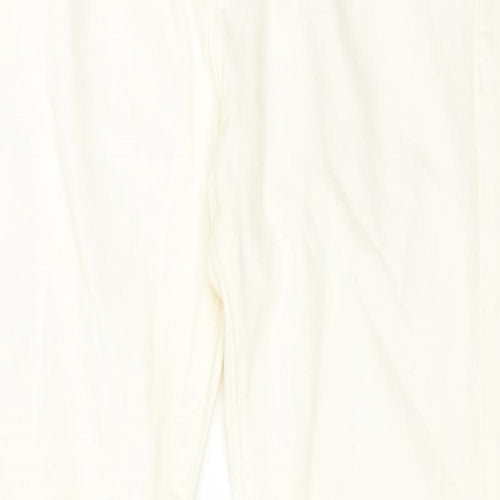 leana woaman Womens White Cotton Straight Jeans Size 28 in L24 in Regular Zip